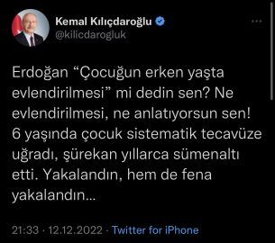 Kılıçdaroğlu‘ndan Erdoğan’a: Yakalandın, hem de fena yakalandın