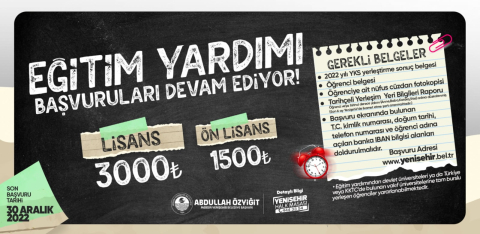 Eğitim yardımı başvuruları devam ediyor