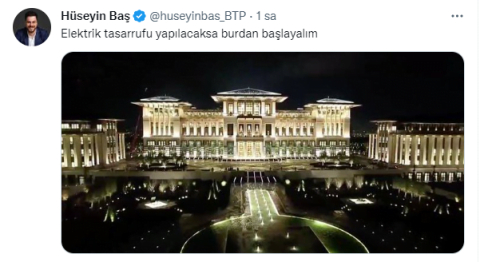 Hüseyin Baş, elektrik tasarrufu için Beştepe'yi gösterdi