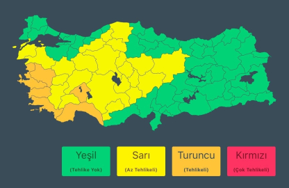 AFAD’dan Şiddetli Yağış Uyarısı