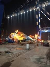 İstanbul Ambarlı Limanı’nda Su Alan Gemi Yan Yattı