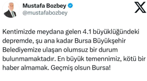 Başkan Bozbey'den deprem açıklaması...