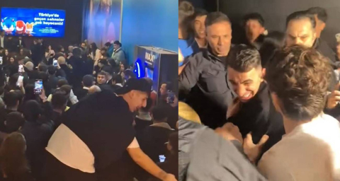 Ünlü isimlerin geldiği film galasında izdiham: Kavga sırasında yangın tüpü sıktılar