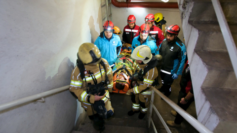 Büyükşehir'den Bursaray Hattında Yangın Tatbikatı