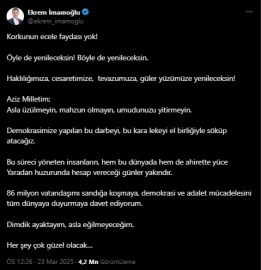 İmamoğlu: "Dimdik Ayaktayım, Asla Eğilmeyeceğim"