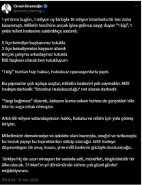 İmamoğlu Silivri'den seslendi: "İstanbul Hukuksuzluğu net olarak darbedir"