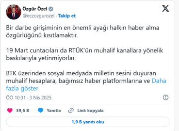 X hesabından X Türkiye'yi uyardı