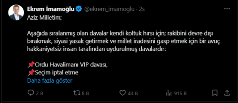 İmamoğlu, cezaevinden seslendi: Millet Mert Olanı Sever
