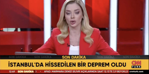 CNN TÜRK YAYININDA DEPREM ANI