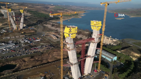 Kanal İstanbul’un İlk Köprüsünün Ayakları 100 Metreyi Aştı