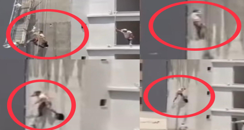 İskele Halatı Koptu, İşçi Ölümden Döndü