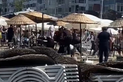 BURSA HALK PLAJINDA ZABITA İLE PARA TOPLAYANLAR ARASINDA ARBEDE ÇIKTI