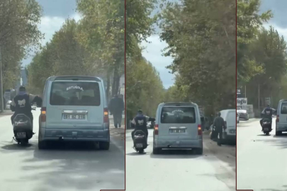 BURSA ’DA TEHLİKELİ ANLAR: ARACA YASLANIP SOHBET ETTİ