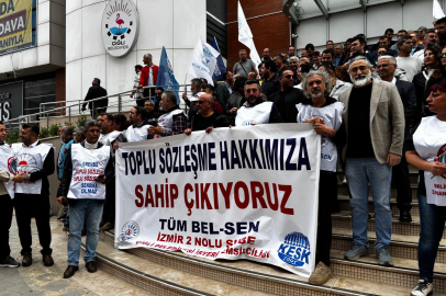 ÇİĞLİ BELEDİYESİ ÖNÜNDE EYLEM 5. GÜNÜNDE DEVAM EDİYOR