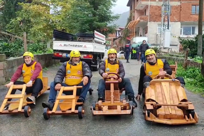 LAZ RALLİ TAHTA ARABA YARIŞLARINA YAĞMUR DA ENGEL OLAMADI