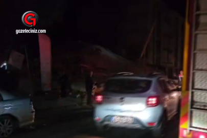 BALIKESİR'DEKİ YIKILAN BİNADAN SON GÖRÜNTÜLER