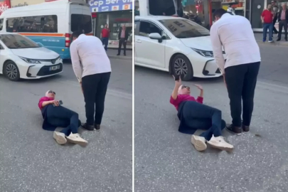 VERECEK MESAJI OLAN KADIN ARAÇLARIN ÖNÜNE YATIP KALKMADI