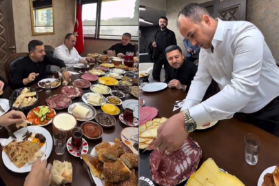 BAŞKANIN SOFRASI TEPKİ ÇEKTİ: ''YİYİN EFENDİLER, YİYİN!''