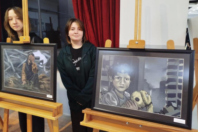 BURSA'NIN GENÇ RESSAMLARI GAZZE DRAMINI RESMETTİ