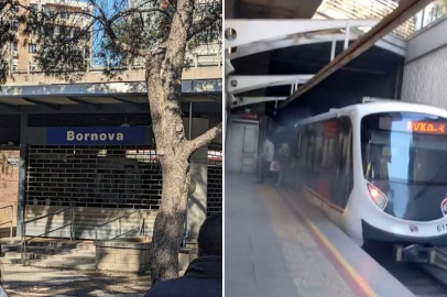 İZMİR'DE METRO VAGONU RAYDAN ÇIKTI