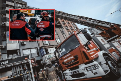 İZMİR'DE İŞ HANINI ALEVLER SARDI: İTFAİYE 12 KİŞİYİ KURTARDI