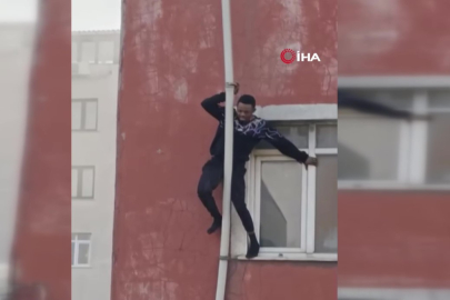 YANGINDA CAN PAZARI: BORUYA TUTUNAN ADAM 3. KATTAN DÜŞTÜ