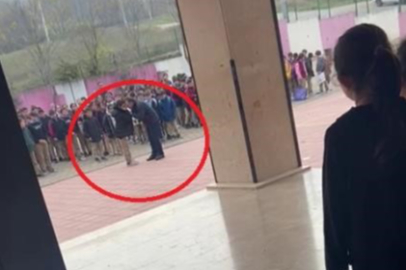 BURSA'DA OKUL MÜDÜRÜ ÖĞRENCİYİ YERE SAVURDU