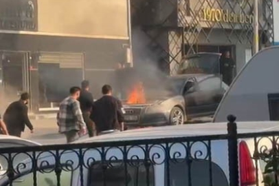 YENİ ALDIĞI SIFIR AUDİ ARAÇ ALEV ALEV YANDI