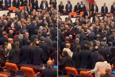 MECLİS'TEKİ YUMRUKLU KAVGA ESNASINDA DİKKAT ÇEKEN GÖRÜNTÜ