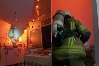 YANGINDA TAVAN ÇÖKTÜ: İTFAİYE FACİADAN SON ANDA KURTULDU