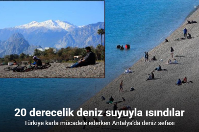 TÜRKİYE KAR ALTINDAYKEN ANTALYA’DA DENİZ KEYFİ