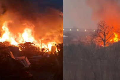 BURSA’DA AHŞAP PALET FABRİKASINDAKİ YANGIN KONTROL ALTINDA