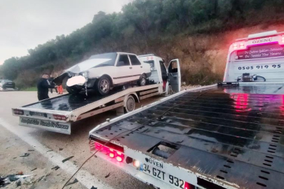 BURSA'DA KAYGAN YOLDAKİ KAZA UCUZ ATLATILDI