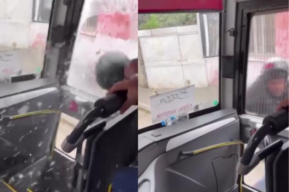 OLAY YERİ ADANA: KASKLA SERVİS ARACININ CAMINA KAFA ATTI