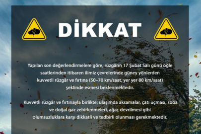 BURSA VALİLİĞİ UYARDI: KUVVETLİ RÜZGÂR VE FIRTINA GELİYOR