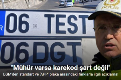 EGM: KAREKOD OLMAYAN PLAKA SAHTE DEĞİL