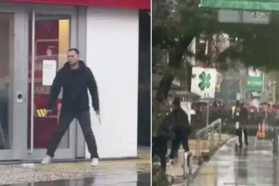 BEŞİKTAŞ'TA GÜPEGÜNDÜZ BANKA SOYGUNU GİRİŞİMİ KAMERALARDA!