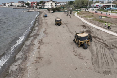BURSA PLAJLARI YAZA HAZIR HALE GETİRİLİYOR