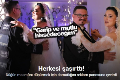 DENİZLİ’DE İLGİNÇ DÜĞÜN: CEKETİNİ REKLAM ALANINA ÇEVİRDİ