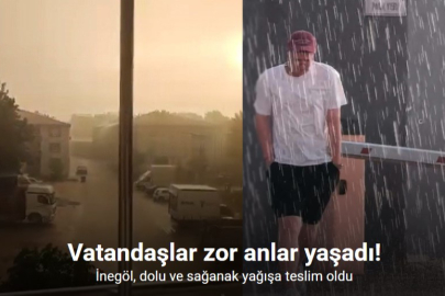 BURSA İNEGÖL'DE CEVİZ BÜYÜKLÜĞÜNDE DOLU YAĞDI