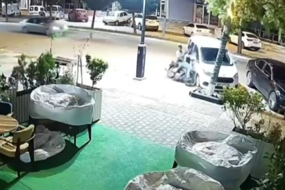KONTROLDEN ÇIKAN MOTOSİKLET KAZASI KAMERADA