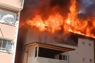 BURSA DEMİRTAŞ'TA 3 KATLI BİNADA YANGIN