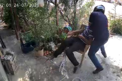 YAŞLI ADAMIN BOYNUNU KIRMAYA ÇALIŞAN KASKLI ŞAHIS TUTUKLANDI