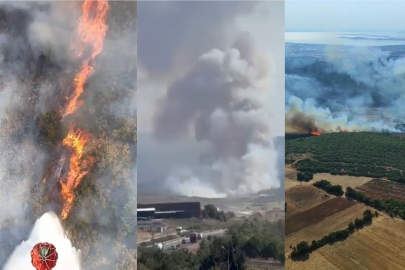 BURSA'DA YANGIN: 2 UÇAK, 4 HELİKOPTER MÜDAHALE EDİYOR