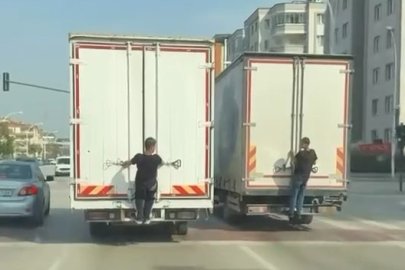BURSA’DA GENÇLERİN TEHLİKELİ YOLCULUĞU KAMERADA