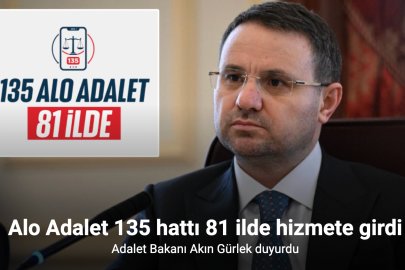''135 ALO ADALET HATTI'' 81 İLDE DEVREYE GİRDİ