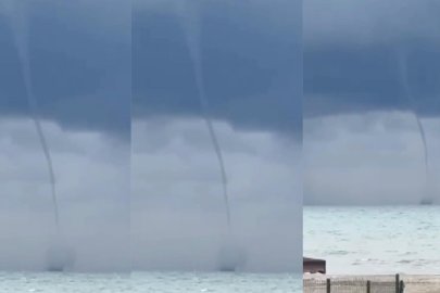 MUDANYA AÇIKLARINDA GÖZLENEN HORTUM KORKUTTU
