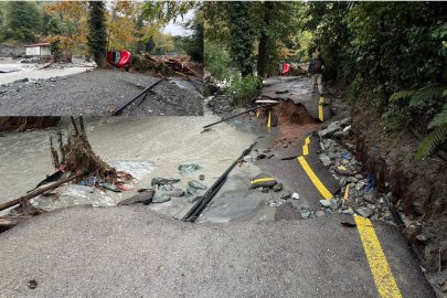 SAPANCA'DA SEL SULARI ÖNÜNE ÇIKANI SÜRÜKLEDİ: YOLLAR ÇÖKTÜ