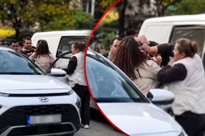 YOL VERME KAVGASINDA KADIN SÜRÜCÜLER SAÇ BAŞA GİRDİ