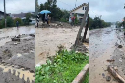 BURSA'DA DERE TAŞKINI: MENFEZLER TIKANDI, MAHALLEYİ SU BASTI